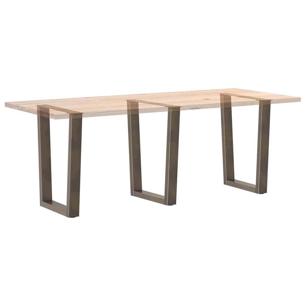 Gambe per Tavolo Pranzo a V 3pz Naturale 70x(72-73,3)cm Acciaio - homemem39