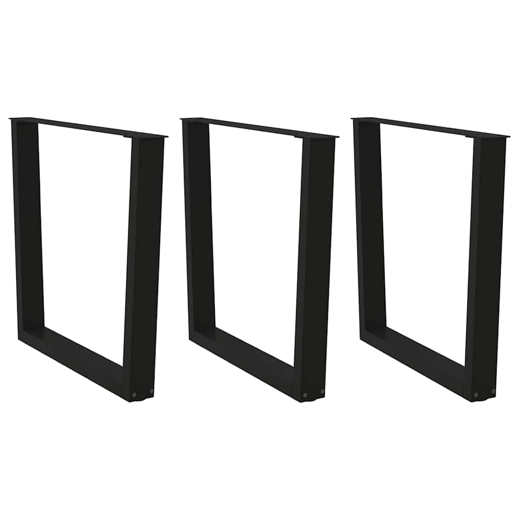 Gambe per Tavolo da Pranzo a V 3 pz Nero 80x(72-73,3)cm Acciaio - homemem39