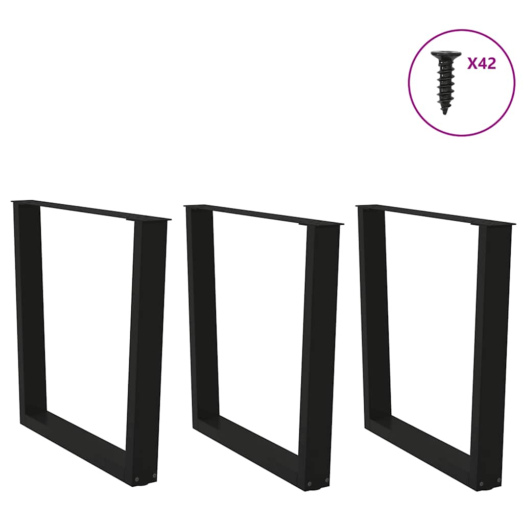 Gambe per Tavolo da Pranzo a V 3 pz Nero 80x(72-73,3)cm Acciaio - homemem39