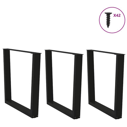 Gambe per Tavolo da Pranzo a V 3 pz Nero 80x(72-73,3)cm Acciaio - homemem39