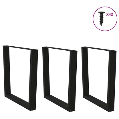 Gambe per tavolo da pranzo forma V 3 pz nere 80x(72-73,3) cm
