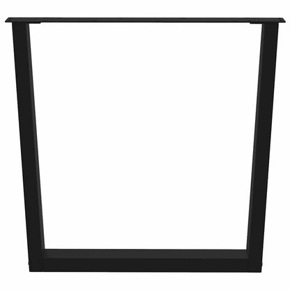 Gambe per tavolo da pranzo forma V 3 pz nere 80x(72-73,3) cm