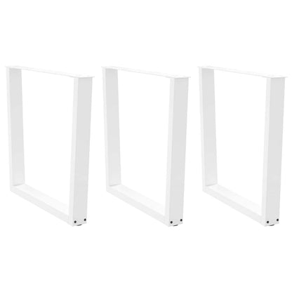 Gambe per Tavolo Pranzo a V 3 pz Bianco 80x(72-73,3)cm Acciaio - homemem39