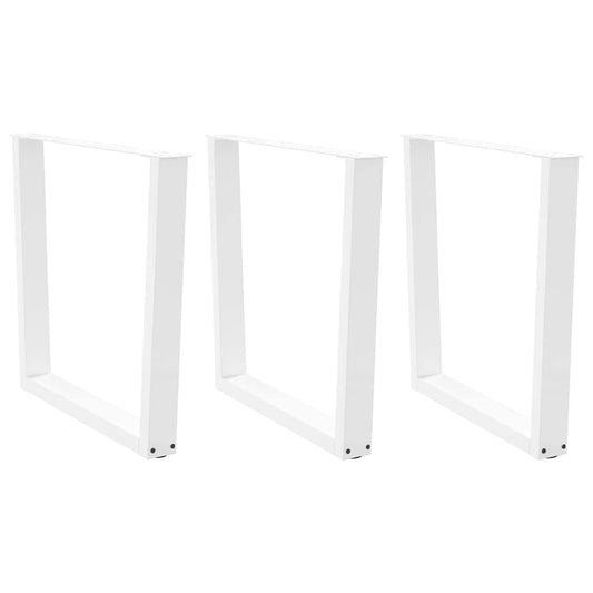 Gambe per Tavolo Pranzo a V 3 pz Bianco 80x(72-73,3)cm Acciaio - homemem39