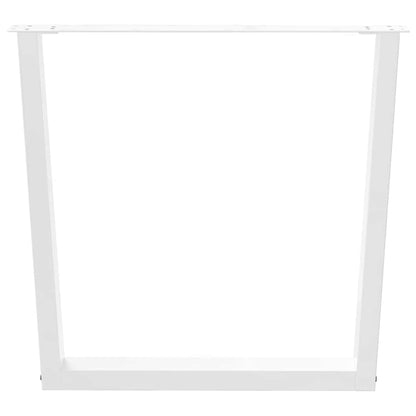 Gambe per Tavolo Pranzo a V 3 pz Bianco 80x(72-73,3)cm Acciaio - homemem39