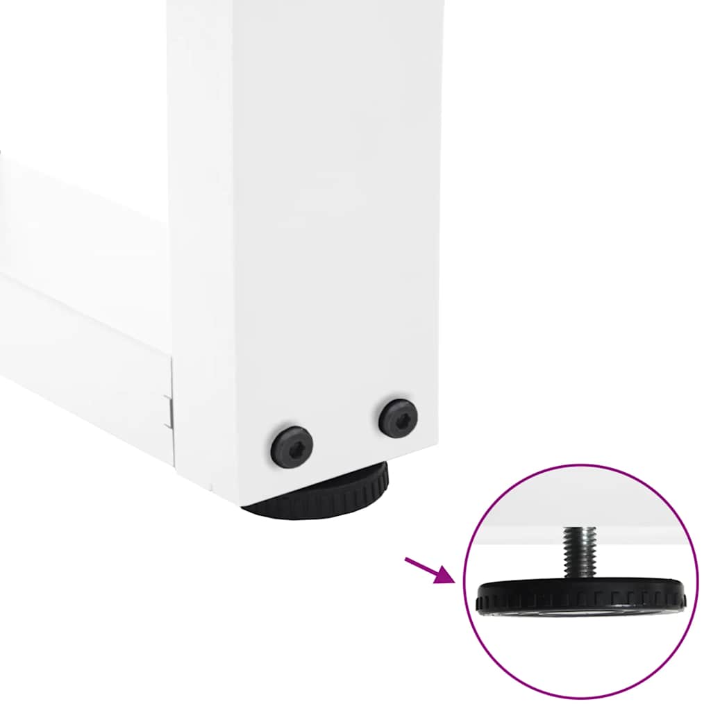 Gambe per Tavolo Pranzo a V 3 pz Bianco 80x(72-73,3)cm Acciaio - homemem39
