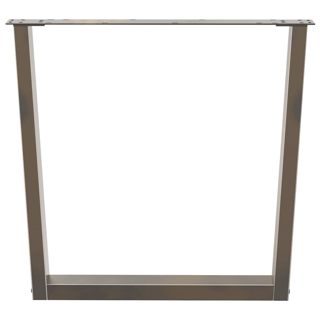 Gambe per Tavolo Pranzo a V 3pz Naturale 80x(72-73,3)cm Acciaio - homemem39