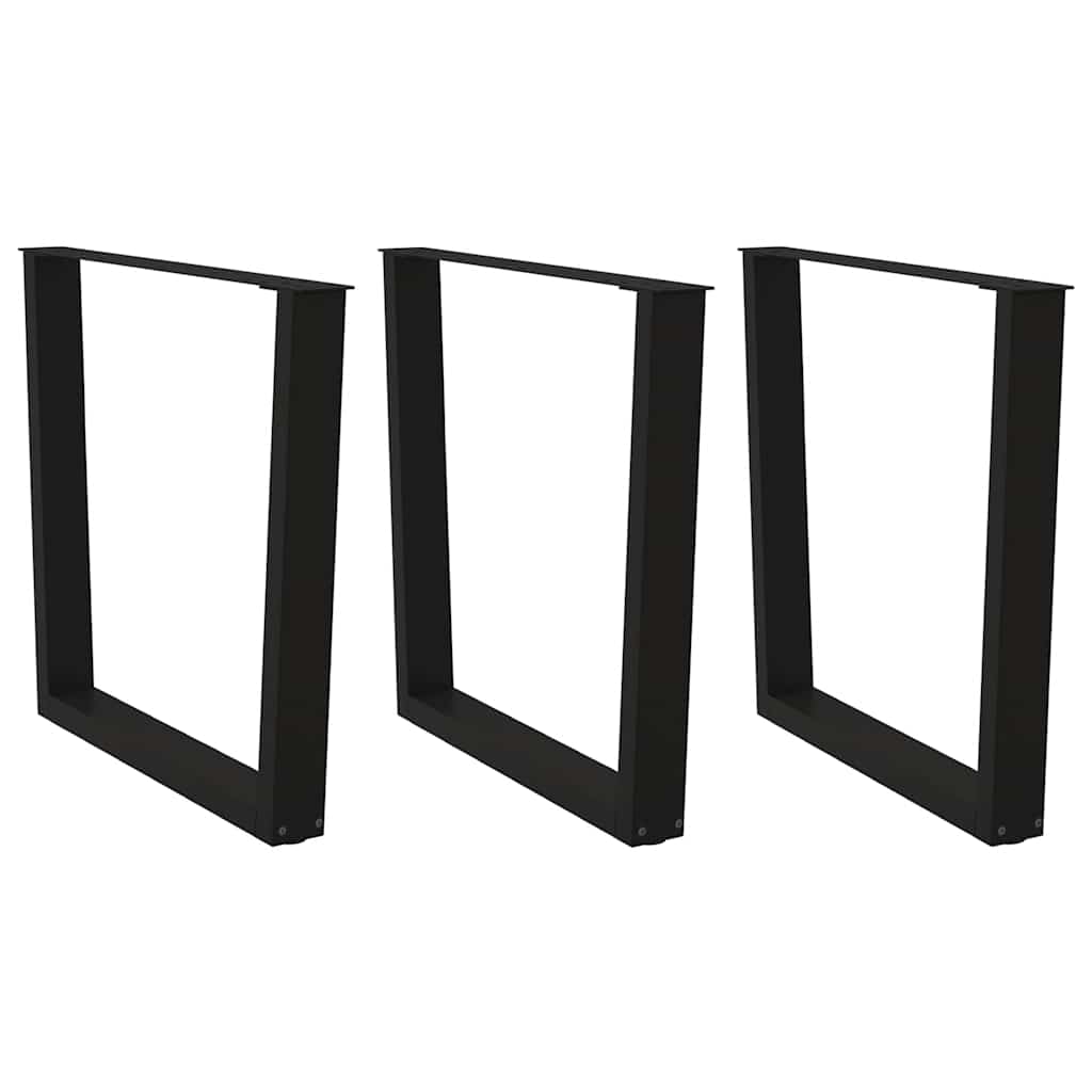 Gambe per Tavolo da Pranzo a V 3 pz Nero 90x(72-73,3)cm Acciaio - homemem39