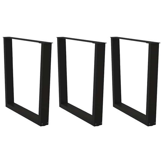 Gambe per Tavolo da Pranzo a V 3 pz Nero 90x(72-73,3)cm Acciaio - homemem39