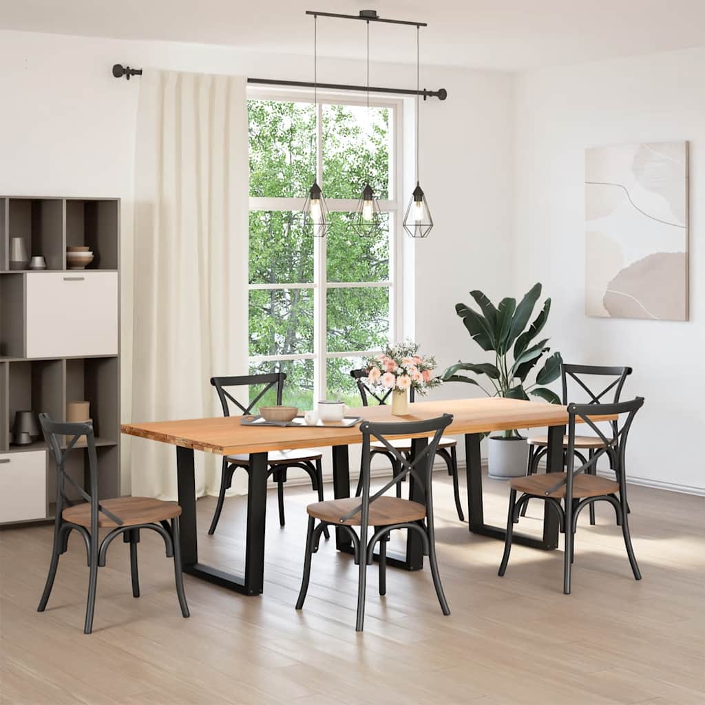 Gambe per Tavolo da Pranzo a V 3 pz Nero 90x(72-73,3)cm Acciaio - homemem39