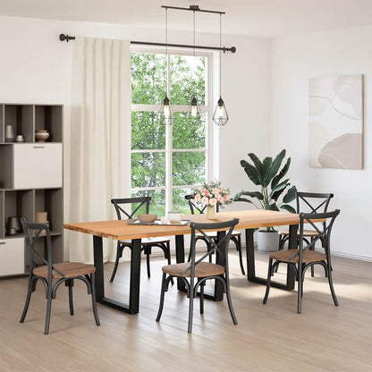 Gambe per Tavolo da Pranzo a V 3 pz Nero 90x(72-73,3)cm Acciaio - homemem39