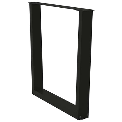 Gambe per Tavolo da Pranzo a V 3 pz Nero 90x(72-73,3)cm Acciaio - homemem39