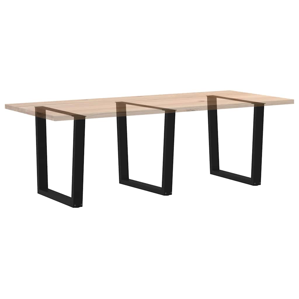 Gambe per tavolo da pranzo forma V 3 pz nere 90x(72-73,3) cm