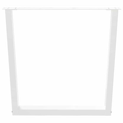 Gambe per Tavolo Pranzo a V 3 pz Bianco 90x(72-73,3)cm Acciaio - homemem39
