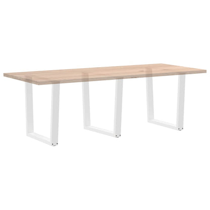 Gambe per tavolo da pranzo forma V 3 pz bianche 90x(72-73,3) cm