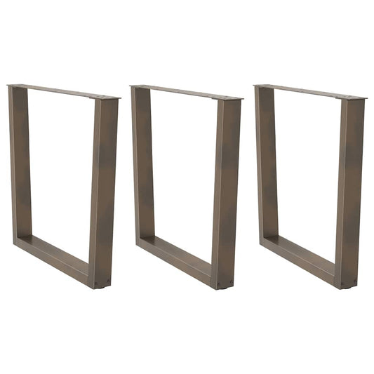 Gambe per Tavolo Pranzo a V 3pz Naturale 90x(72-73,3)cm Acciaio - homemem39