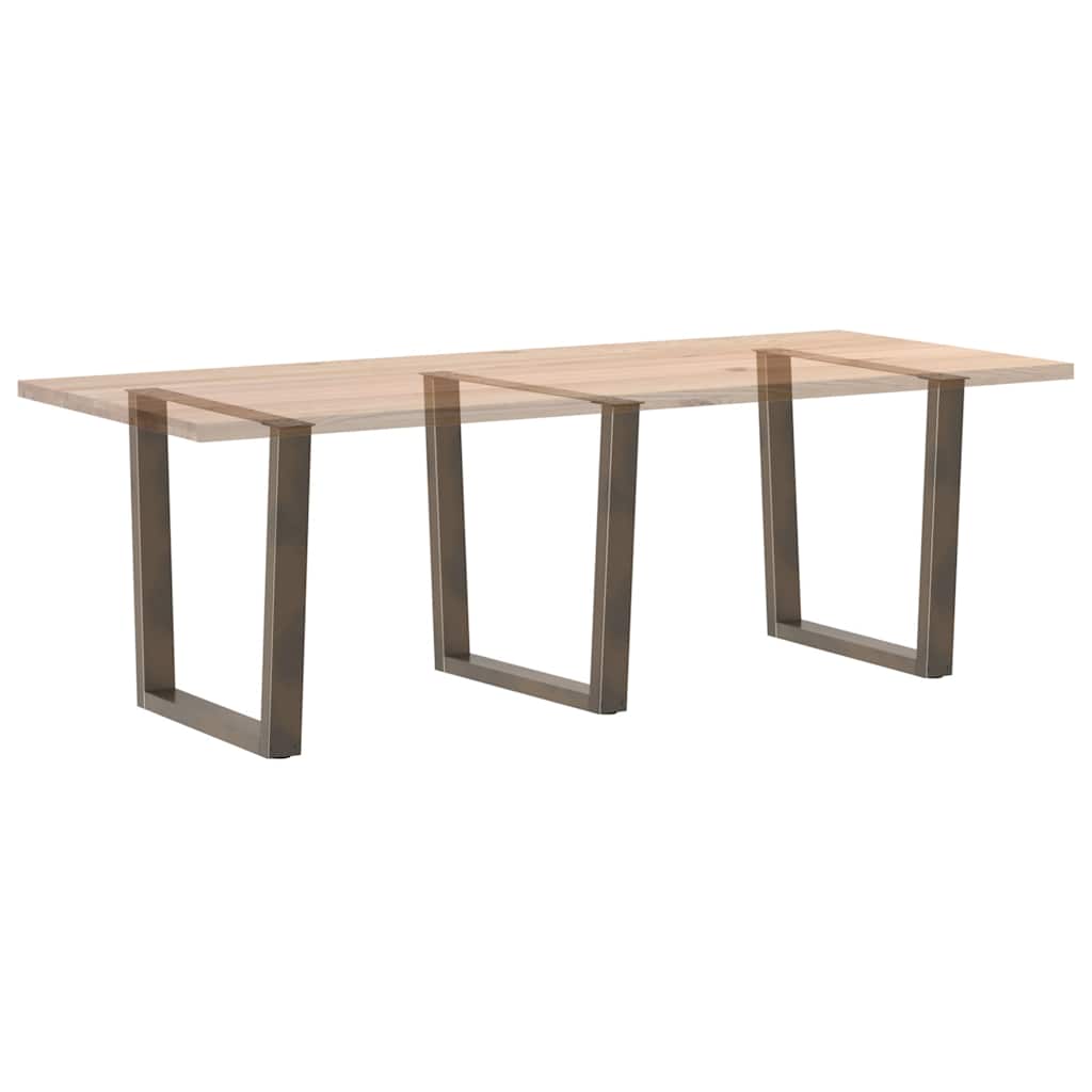Gambe per Tavolo Pranzo a V 3pz Naturale 90x(72-73,3)cm Acciaio - homemem39