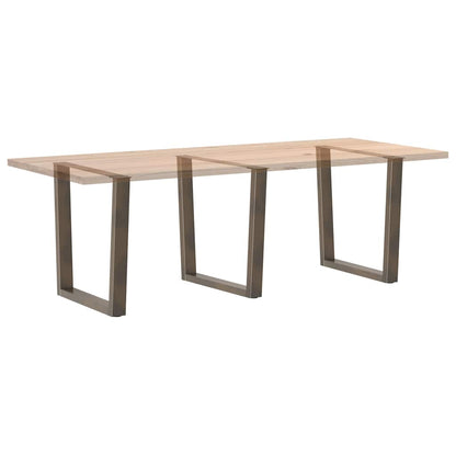 Gambe per Tavolo Pranzo a V 3pz Naturale 90x(72-73,3)cm Acciaio - homemem39