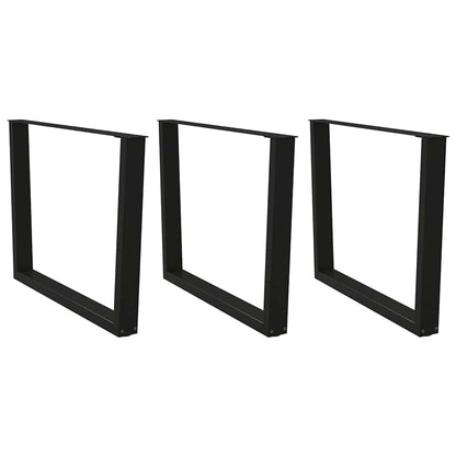 Gambe per Tavolo da Pranzo a V 3pz Nero 100x(72-73,3)cm Acciaio - homemem39
