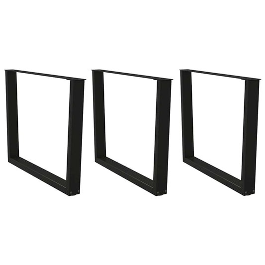 Gambe per Tavolo da Pranzo a V 3pz Nero 100x(72-73,3)cm Acciaio - homemem39