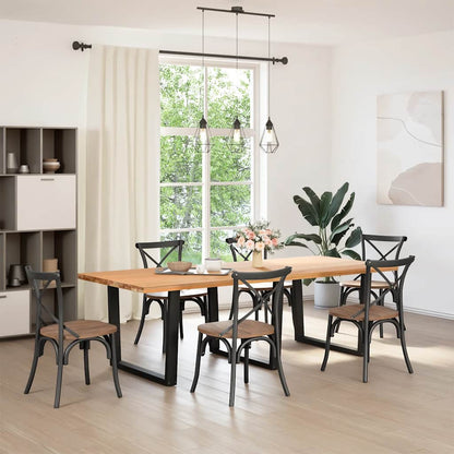 Gambe per Tavolo da Pranzo a V 3pz Nero 100x(72-73,3)cm Acciaio - homemem39
