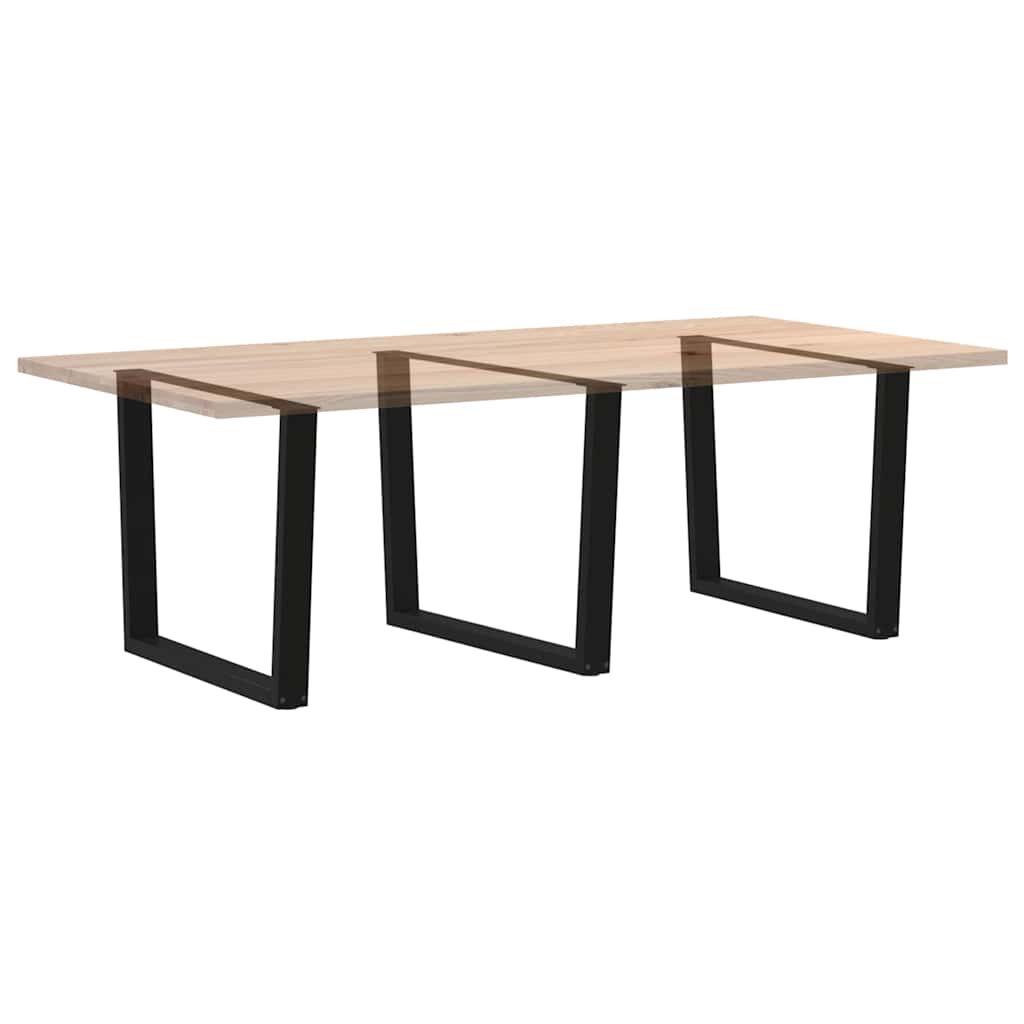 Gambe per tavolo da pranzo forma V 3 pz nere 100x(72-73,3) cm