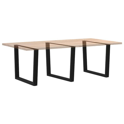 Gambe per tavolo da pranzo forma V 3 pz nere 100x(72-73,3) cm