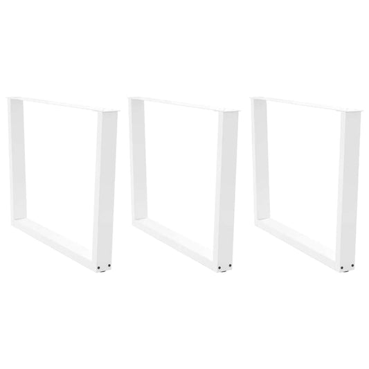 Gambe per Tavolo Pranzo a V 3 pz Bianco 100x(72-73,3)cm Acciaio - homemem39