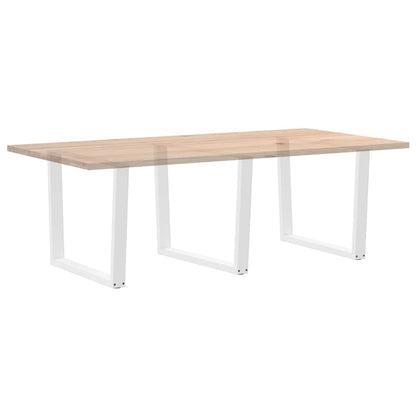 Gambe per Tavolo Pranzo a V 3 pz Bianco 100x(72-73,3)cm Acciaio - homemem39