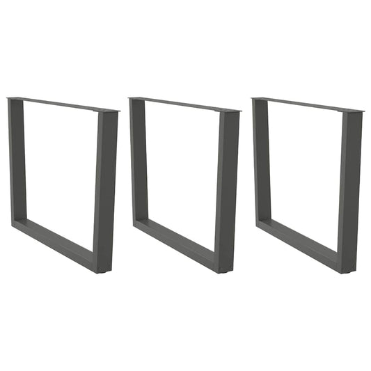 Gambe Tavolo Pranzo a V 3 pz Antracite 100x(72-73,3)cm Acciaio - homemem39