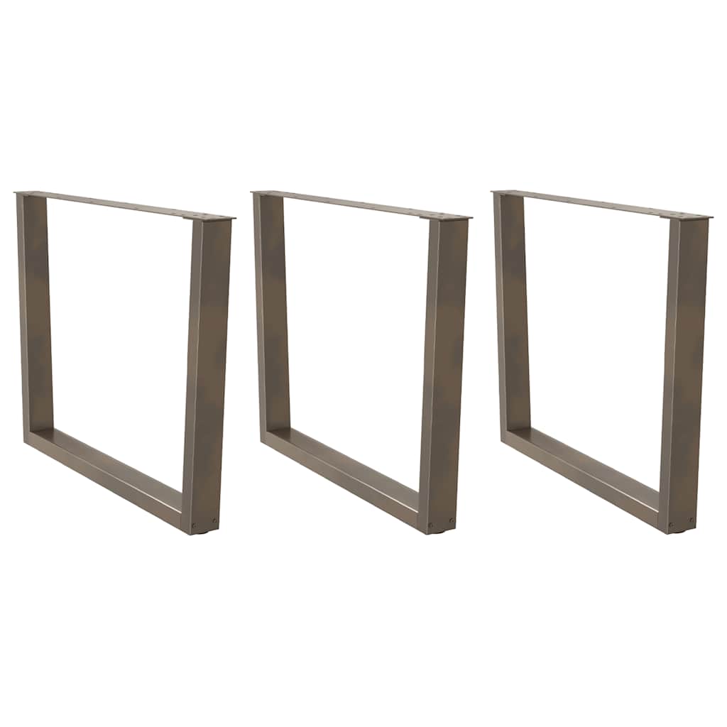 Gambe Tavolo Pranzo a V 3 pz Naturale 100x(72-73,3)cm Acciaio - homemem39