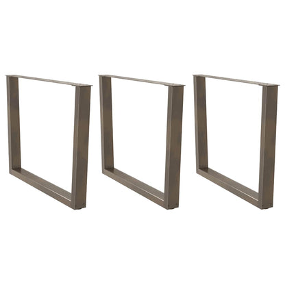 Gambe Tavolo Pranzo a V 3 pz Naturale 100x(72-73,3)cm Acciaio - homemem39