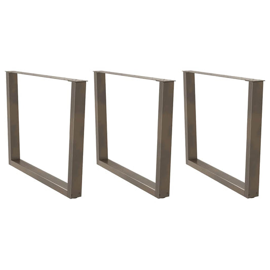 Gambe Tavolo Pranzo a V 3 pz Naturale 100x(72-73,3)cm Acciaio - homemem39