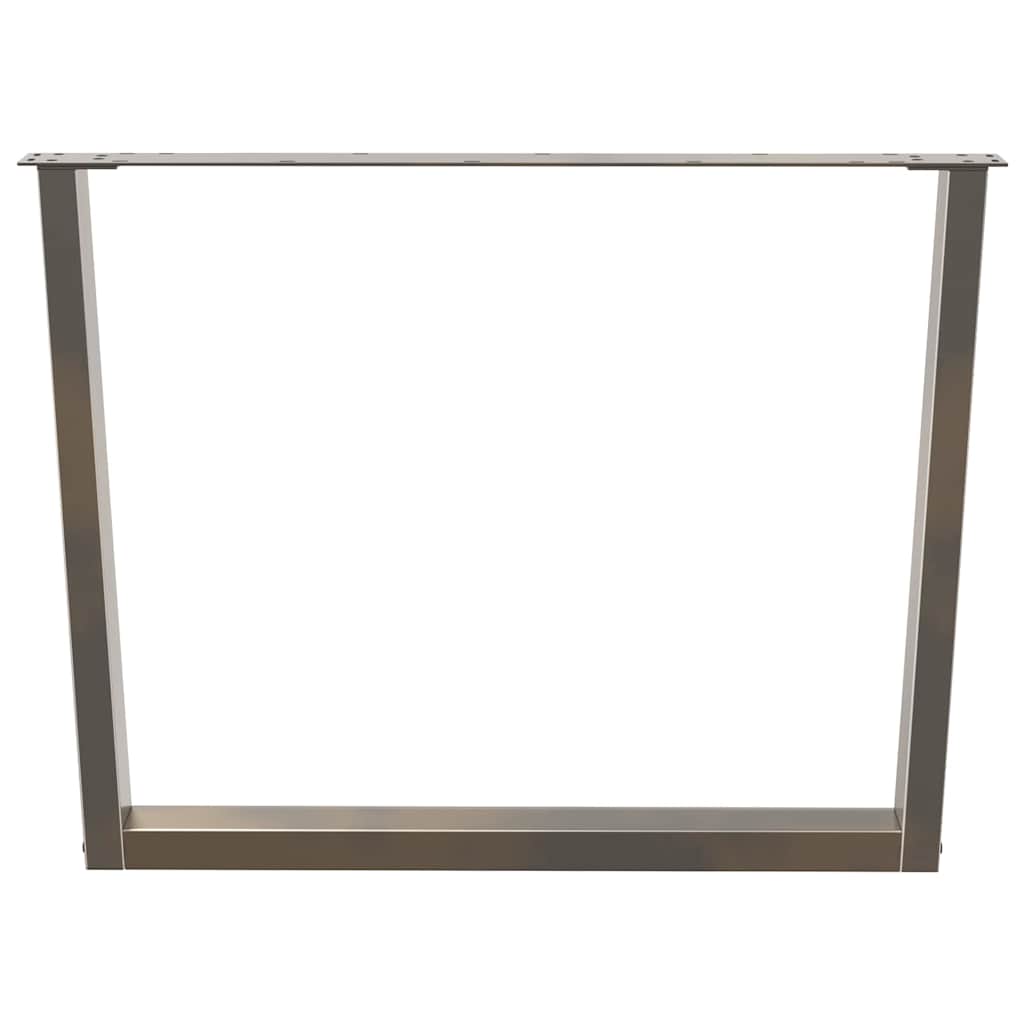 Gambe Tavolo Pranzo a V 3 pz Naturale 100x(72-73,3)cm Acciaio - homemem39