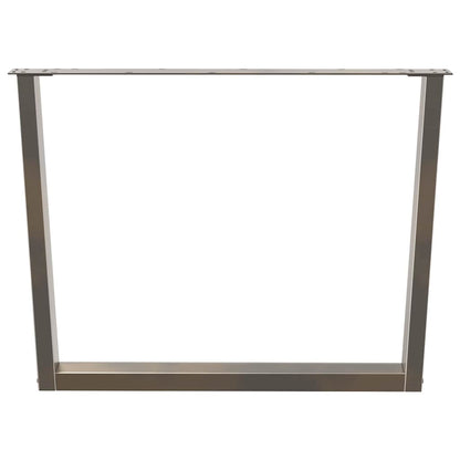 Gambe Tavolo Pranzo a V 3 pz Naturale 100x(72-73,3)cm Acciaio - homemem39