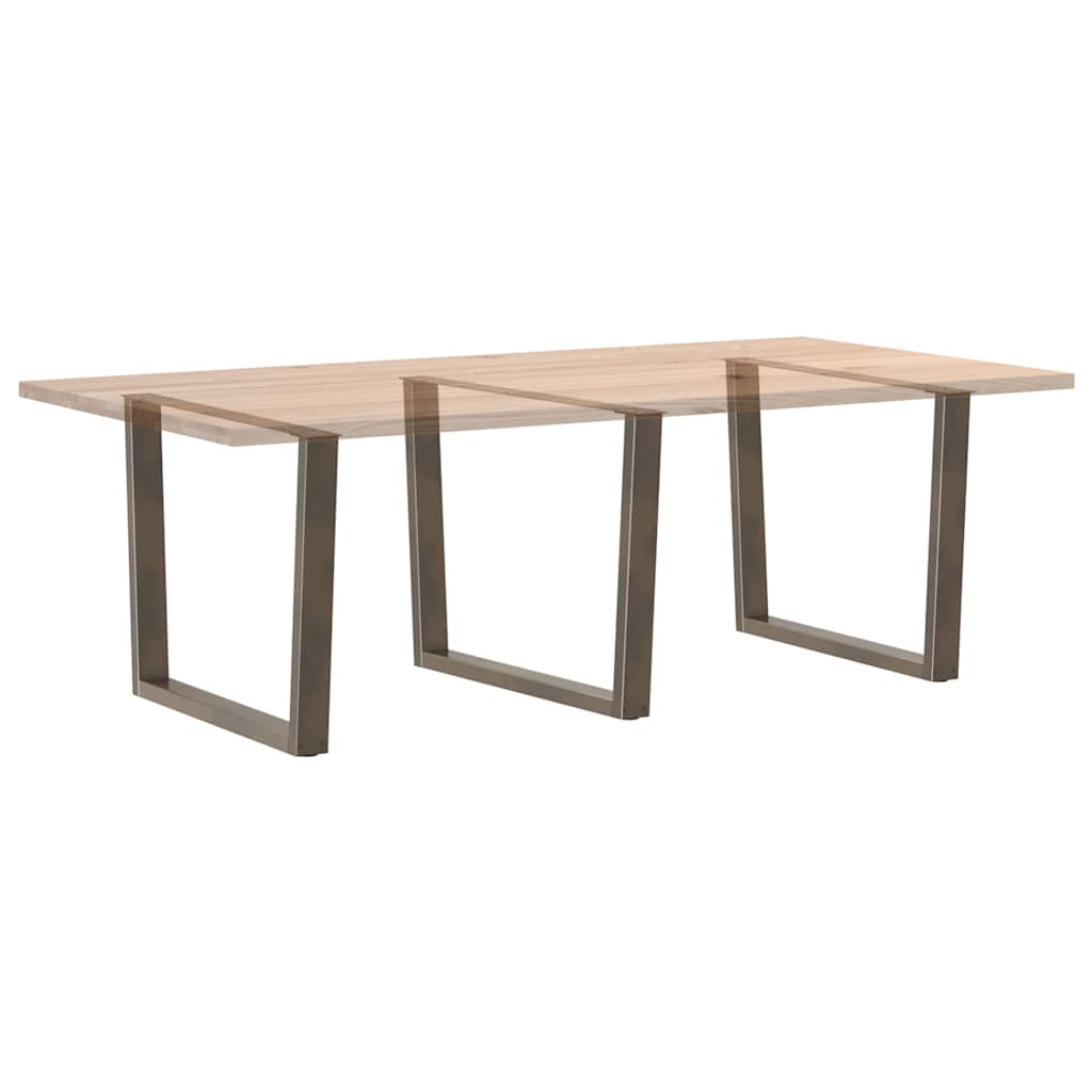Gambe Tavolo Pranzo a V 3 pz Naturale 100x(72-73,3)cm Acciaio - homemem39