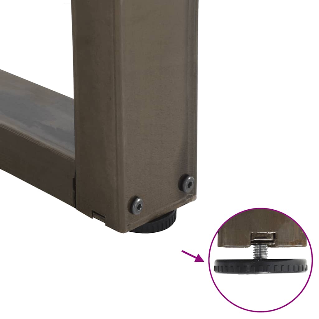 Gambe Tavolo Pranzo a V 3 pz Naturale 100x(72-73,3)cm Acciaio - homemem39