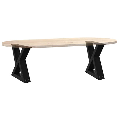 Gambe per Tavolino 2 pz Nero 30x(30-31,3) cm in Acciaio