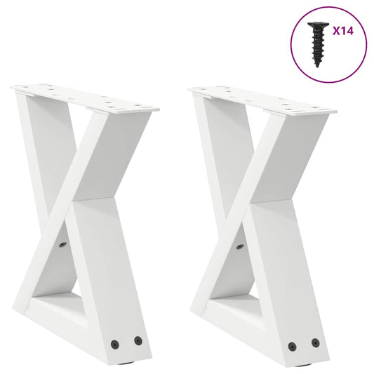Gambe per Tavolino 2 pz Bianco 30x(30-31,3) cm in Acciaio - homemem39