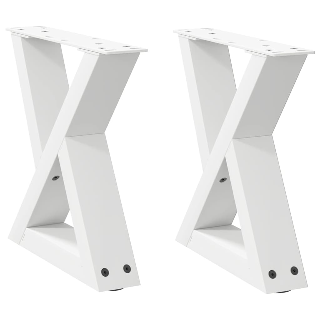 Gambe per Tavolino 2 pz Bianco 30x(30-31,3) cm in Acciaio - homemem39