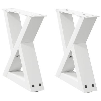 Gambe per Tavolino 2 pz Bianco 30x(30-31,3) cm in Acciaio - homemem39
