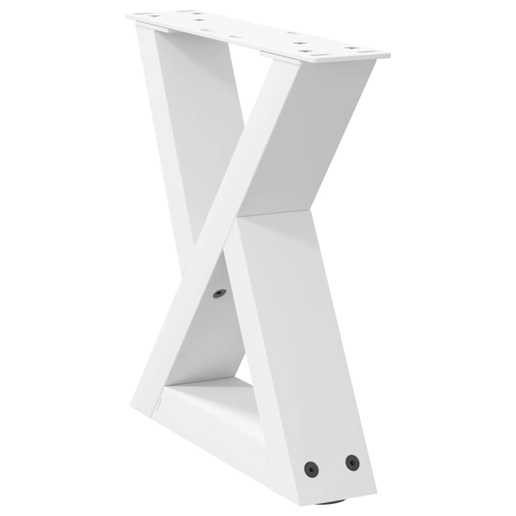Gambe per Tavolino 2 pz Bianco 30x(30-31,3) cm in Acciaio - homemem39