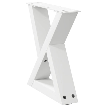 Gambe per Tavolino 2 pz Bianco 30x(30-31,3) cm in Acciaio - homemem39