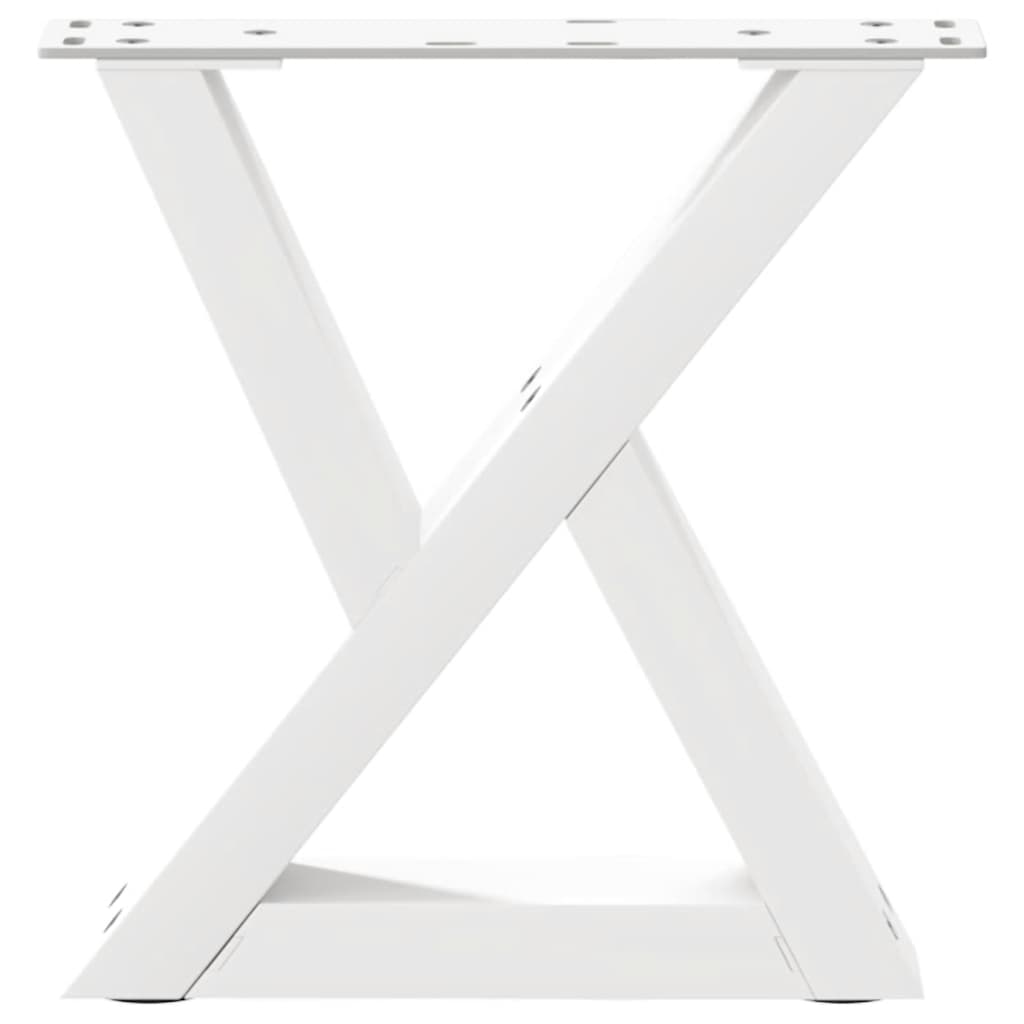 Gambe per Tavolino 2 pz Bianco 30x(30-31,3) cm in Acciaio - homemem39