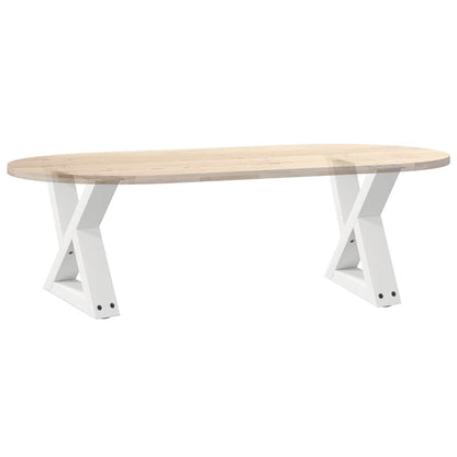 Gambe per Tavolino 2 pz Bianco 30x(30-31,3) cm in Acciaio - homemem39