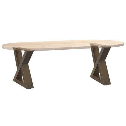 Gambe per Tavolino 2 pz Naturale 30x(30-31,3) cm in Acciaio - homemem39