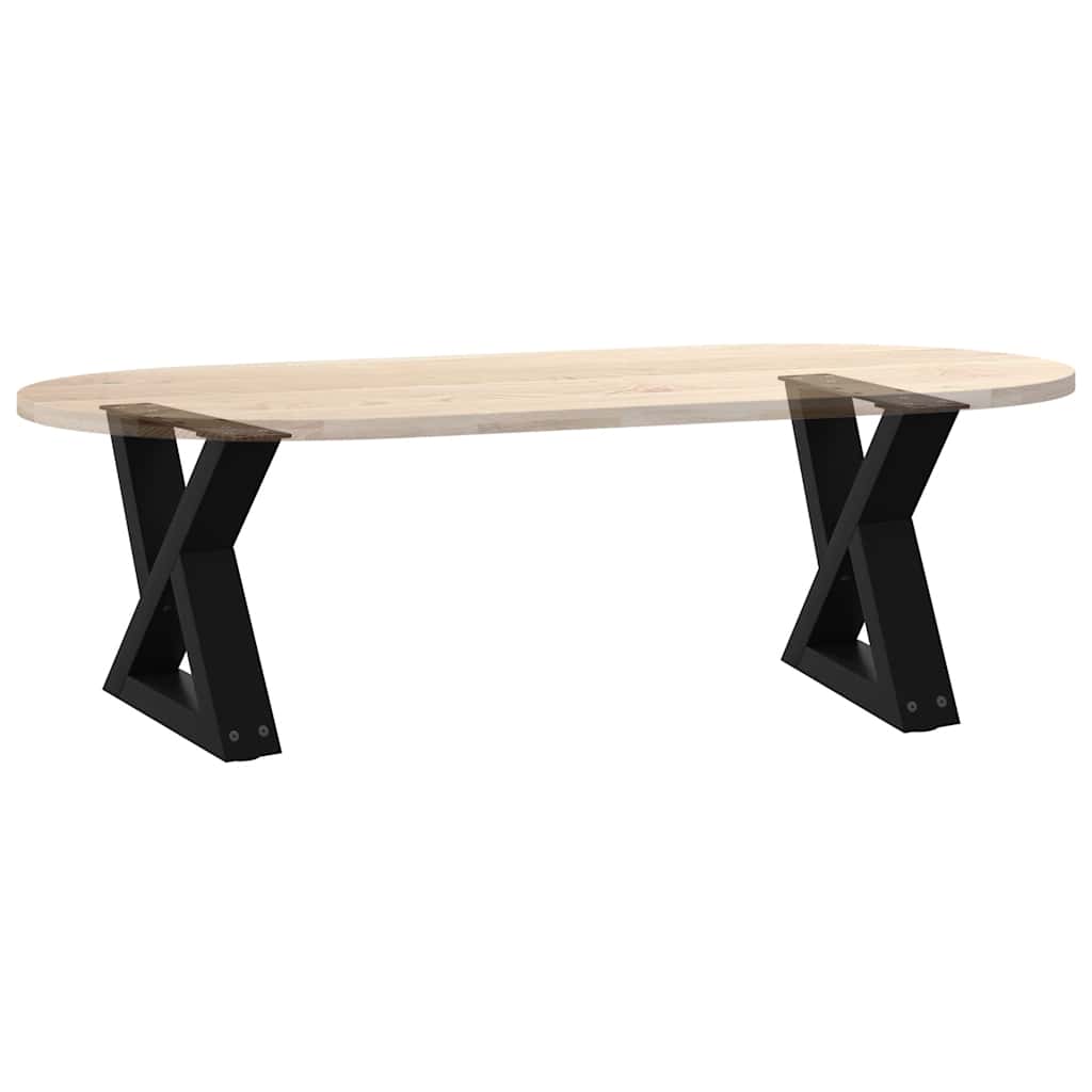 Gambe per Tavolino 2 pz Nero 40x(30-31,3) cm in Acciaio - homemem39