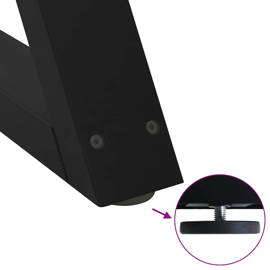Gambe per Tavolino 2 pz Nero 40x(30-31,3) cm in Acciaio - homemem39