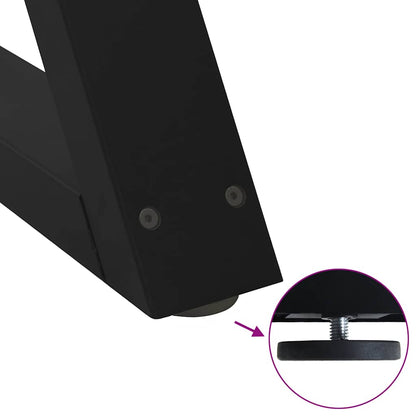 Gambe per Tavolino 2 pz Nero 40x(30-31,3) cm in Acciaio - homemem39