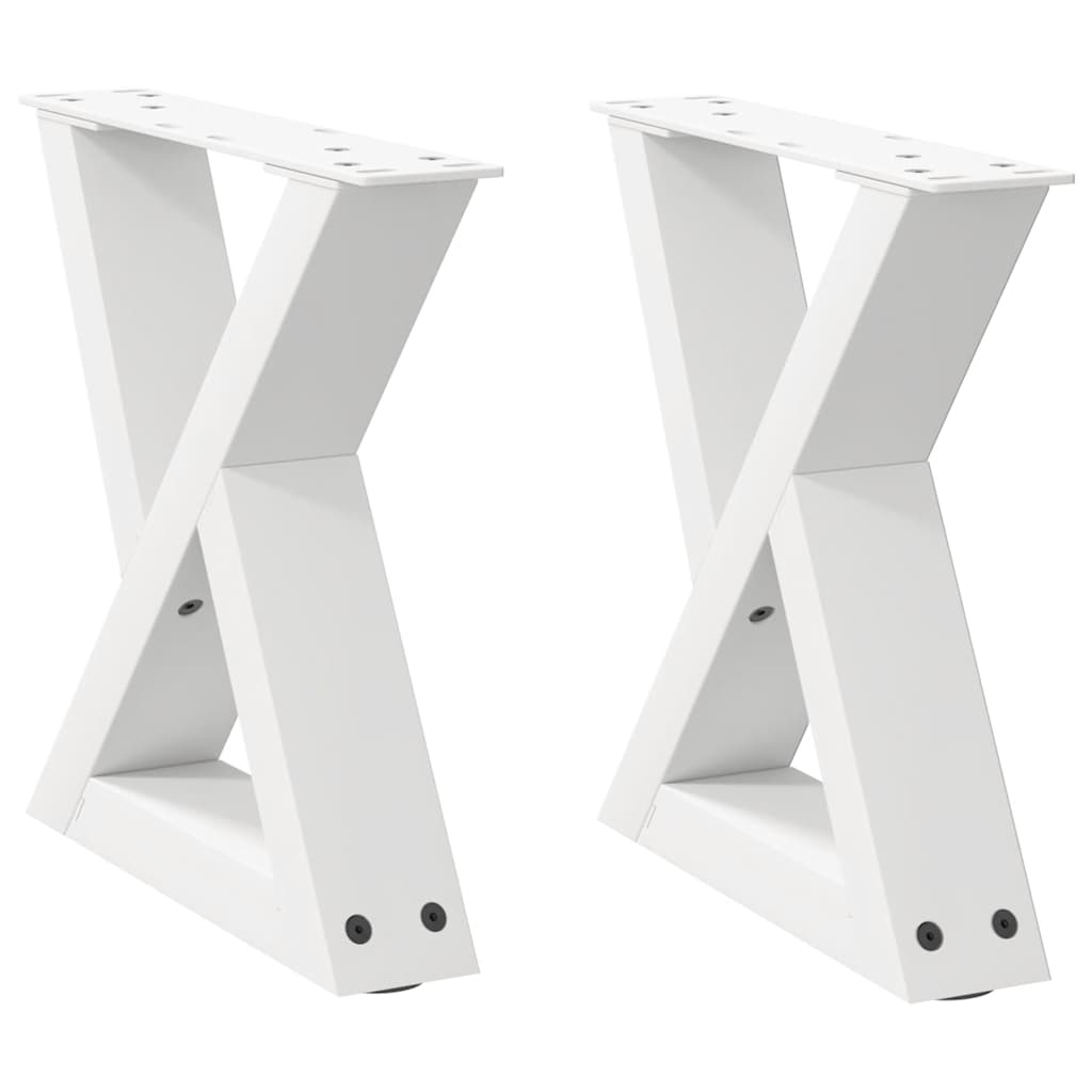 Gambe per Tavolino 2 pz Bianco 40x(30-31,3) cm in Acciaio - homemem39